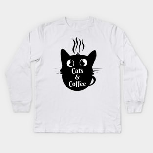 Cats and coffee Kids Long Sleeve T-Shirt